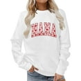 thumbnail image 3 of Sweatshirt for Women Love Heart Graphic Print Long Sleeve Pullover Tops Casual Crew Neck Valentine's Day Sweatshirts White XXL, 3 of 5