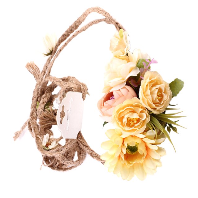 Mujeres Flor Boho Headband Garland Festival Nupcial Wedding Beach Hairband 2 Sunnimix Bohemia Floral Diadema