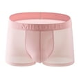 thumbnail image 2 of Jinhomg Mens See Through Underwear Lightweight Breathable Mesh Boxer Briefs Comfy Mid Waist Pouch Boxers Sleep Underpants Sales Today Clearance Pink XXXL, 2 of 8