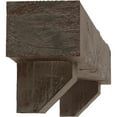 thumbnail image 4 of Ekena Millwork 4"H x 6"D x 48"W Hand Hewn Faux Wood Fireplace Mantel Kit w/ Ashford Corbels, Aged Pecan, 4 of 10