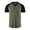 Olive Green, variant on WREESH Men's Colorful Henley Shirts Short Sleeve T-Shirt in a Waffle Texture a Color Block Design for a Casual Look Gray