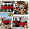 thumbnail image 5 of Valentine's Day Outdoor Waterproof Pillow Covers, Red Rose Flowers Buffalo Plaid Romantic Decorative Square Throw Pillowcase Sofa Cushion Sham for Patio/Couch/Chair, 26"x26" 2 Pack, 5 of 8
