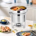 thumbnail image 2 of Ensemble de Réchaud à Soupe de 7 Qt, Réchaud Rond en Acier Inoxydable avec Marmite, Couvercles à Encoche et Porte-Carburant, Réchaud Alimentaire Commercial pour Buffets, Événements et Service de Fête, 2 of 7