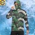 thumbnail image 2 of Dagegui UPF 50+ Hoodie Mens Sunscreen Shirts Camo Long Sleeve Hooded Fishing Tee Summer UV Protection Sun T-Shirts Outdoor Rash Guard Pullover Tops Army Green M, 2 of 7