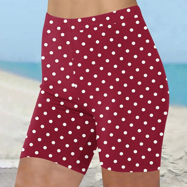 Gspmoly Short pour Femme, Short d'Été Taille Haute pour Femme Short d'Été Décontracté Extensible Short de Sport Short de Randonnée Femme Liquidation Rouge P