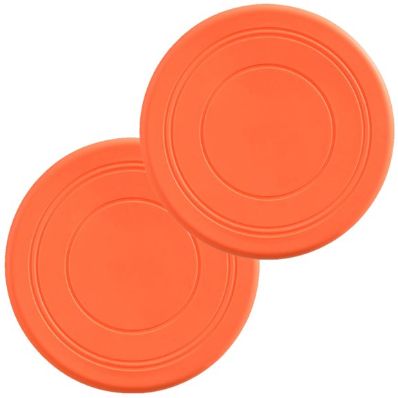Frisbee de largo alcance VentDepot FlyBixOrange 2 Piezas Discos voladores Silicona Ø18 cm Naranja