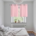 thumbnail image 5 of Pink Kitchen Curtains Small Short 39 Inch Length, Farmhouse Pink Decor Grommet Top Bedroom Living Room Curtains, Light Filtering Cafe Curtain Drapes 2 Panels Set 55''x39'', 5 of 9