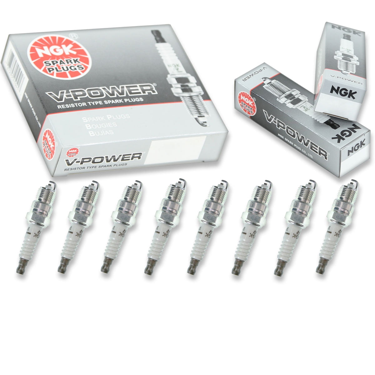8 pc NGK 2771 V-Power Spark Plugs for 1765241 1835124T 1835720T 1835930T 203 23 23BP 24 276 2CR43TS 2R44TS 3303 4004 4018 4018-2 4024 406 406C2 406S 4204 576 6224 704 723 724 7564 7569 7969 AR23 AR24