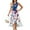 White, variant on Women's Elegant Ruffled Dress Sleeveless Round Neck Design with Independence Day Print, Zip Detail for Casual Fashion,Beige L