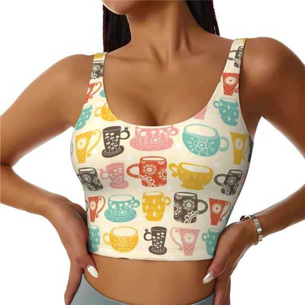 Balery Vintage Cup Sujetadores deportivos con espalda cruzada para mujer, acolchados, sin costuras, de alto impacto, ideales para yoga, gimnasio, entrenamiento y fitness.-