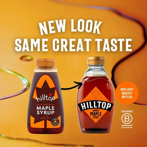 Hilltop Amber Maple Syrup 640g, British Import (Pack of 2)