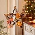 thumbnail image 5 of MMJ Christmas Decor Rattan Wreath with Dried Orange Pinecones Berries, Five-Pointed Star Hanging for Door Wall Christmas Decor 9.84x9.84in, 5 of 7