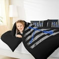 thumbnail image 4 of Homewish Lacrosse Sport Game Queen Comforter Set,American Flage Pattern Bedding Sets,Gray Blue Black Bedding Comforter Set For Boys Teens,Luxury Bedroom Decor Reversible,3pcs, 4 of 8