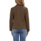 thumbnail image 3 of Blazer de manga larga INSPIRE CHIC para mujer, chaqueta de traje de oficina vintage con solapa y bolsillo en marrón, 3 of 6