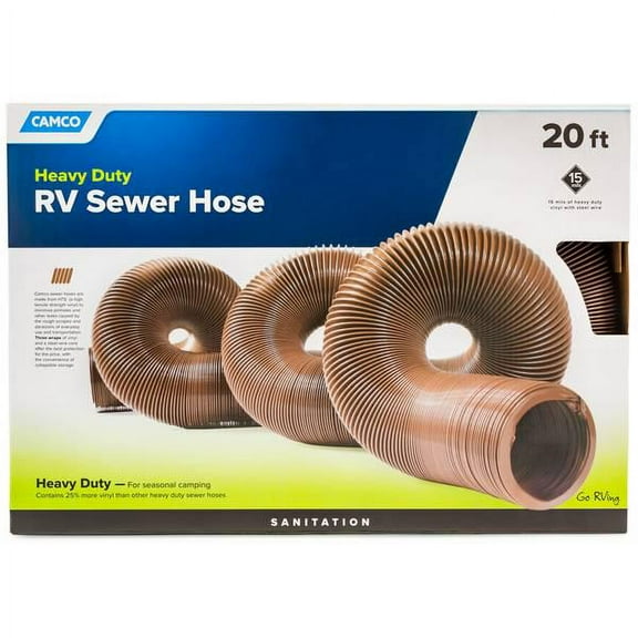 Camco HTS Heavy Duty Sewer Hose - 20' Brown