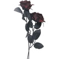 thumbnail image 4 of 10 Pcs Artificial Roses Bouquet Faux Black Roses Bundles Fake Rose Flowers Realistic Flowers Arrangements Halloween Decor (Black, 10), 4 of 5