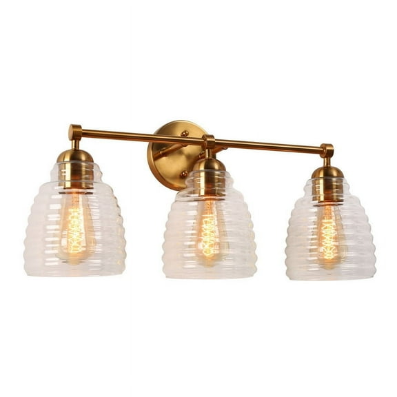 LNC Hydretro 23-in 3-Light Polished Gold LED Modern/Contemporary Vanity Light
