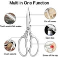 thumbnail image 2 of Kitchen Scissors, Multi-Purpose Kitchen Shears, Heavy Duty Dishwasher Safe Food Scissors for Chicken, Poultry, Fish, Meat & Herbs with Non-Slip Grips - Sliver, 2 of 7