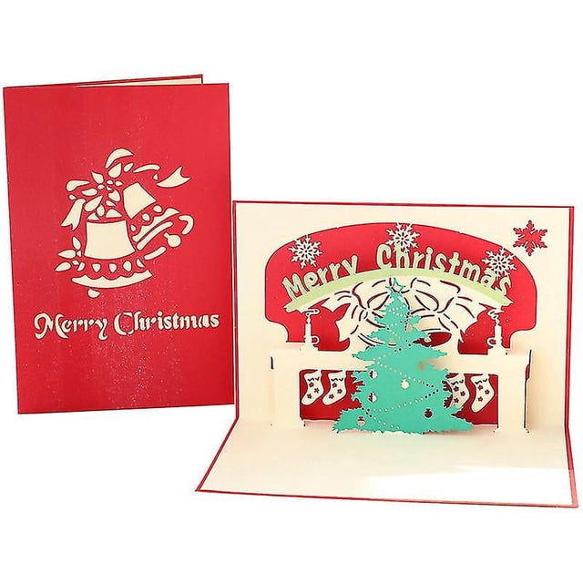 Tarjeta de felicitación navideña Tarjeta de felicitación navideña 3d Regalo novedoso y optimista Regalo de Año Nuevo (90 árbol de Navidad 10 * 15 cm)