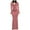 Pink, variant on IROINNID Maxi Dress for Women Buttocks Round-Neck Solid Slimming Long Sleeve Dress,Black