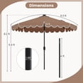 thumbnail image 3 of Costway 9.3 FT Solar Patio Umbrella Outdoor Market Sunshade with 24 LED Lights Ruffles Brown, 3 of 10