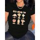 thumbnail image 1 of Camiseta gráfica con cita inspiradora para mujer. Camiseta informal de algodón con cuello redondo y elasticidad media. Camiseta de manga corta con estampado de eslogan "It's Okay To" para todas las es, 1 of 6