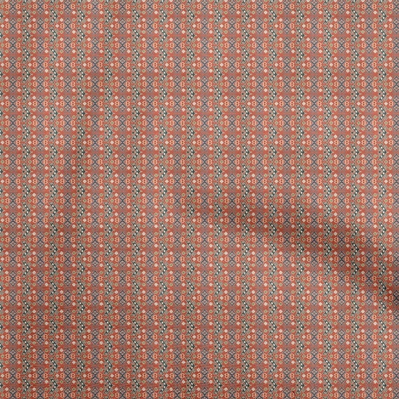 oneOone Viscose Chiffon Rust Brown Fabric Asian Kilim Diy Clothing Quilting Fabric Print Fabric By Yard 42 Inch Wide