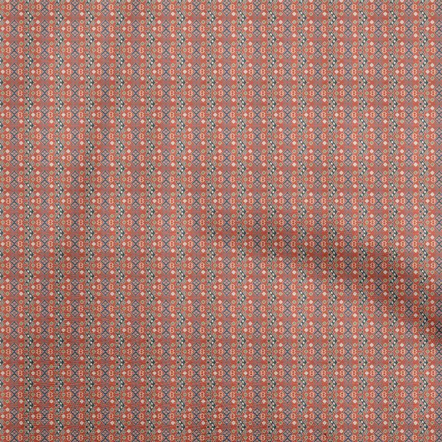 oneOone Polyester Spandex Rust Brown Fabric Asian Kilim Sewing Craft Projects Fabric Prints By Yard 56 Inch Wide