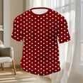 thumbnail image 6 of Zylanna Men's T-Shirts Tee, Crew Neck Dot Print Summer Short Sleeve Fashion Tops for Mens Red, 6 of 7