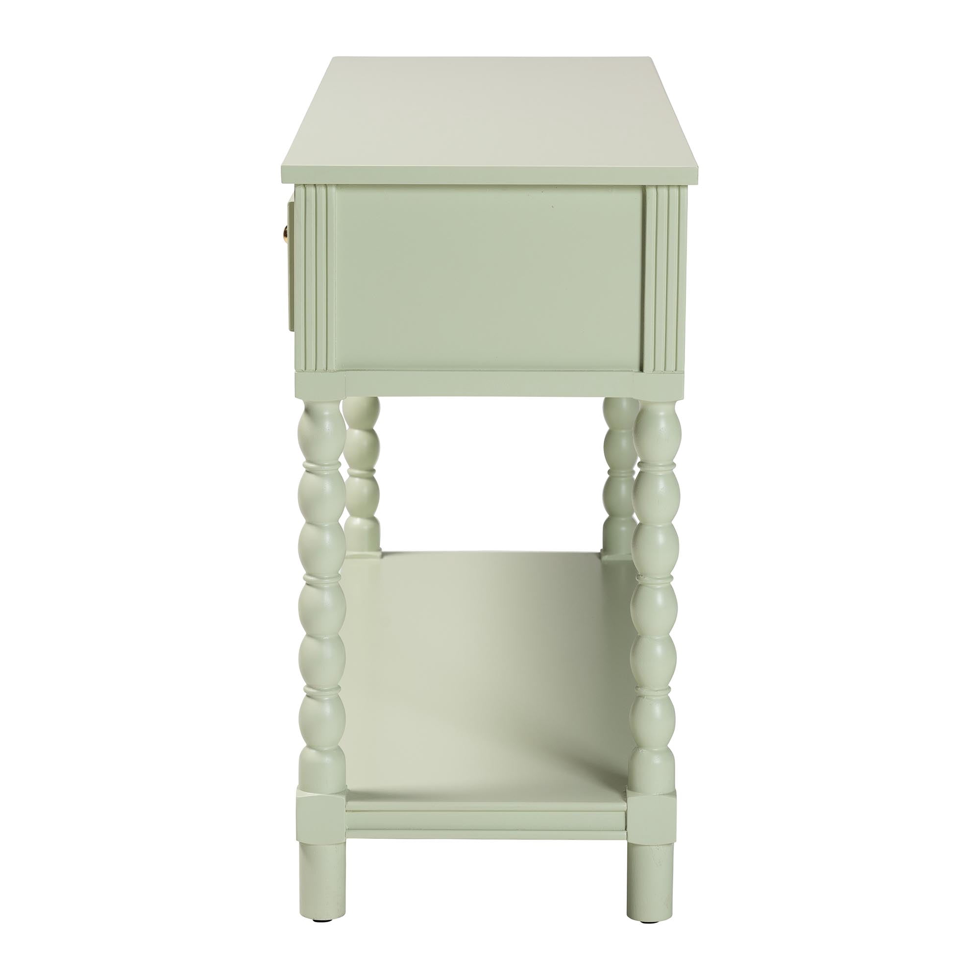 bali & pari Karnia Modern Console Table, 2-Drawer, Mint Green