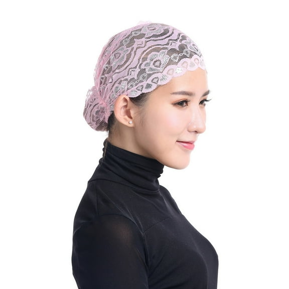 JIKNTTR Women Turban Cap Head Wraps Lace Hat Scarf Ethnic Style Loss Women Cap Stretch Wrap Turban Head Cap Hair Baseball Caps Comfort Head Wraps
