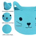 thumbnail image 3 of TACYKIBD Woven Basket 15"Lx14"H Cotton Rope Toy Basket with Cat Design, Cute Animal Basket Gift Basket Large Cat Toy Basket Baby Laundry Basket for Towels, Blankets, Cute Basket for Cat Toys, 3 of 17