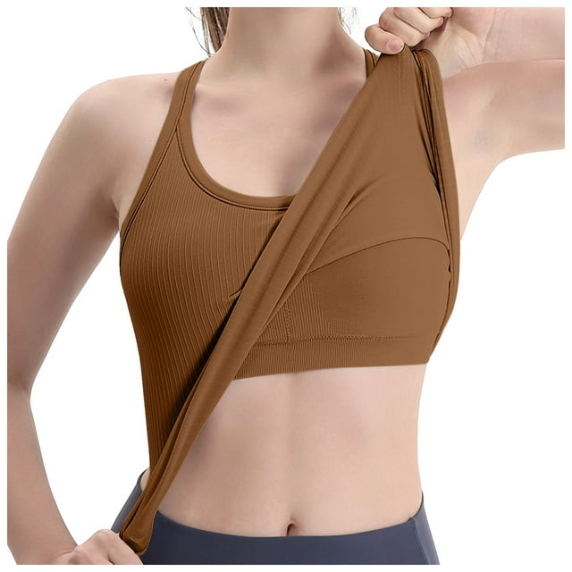Lixiuxyad Padded Tank Tops Ribbed Workout Short Racerback Tank Tops For Women With Built In Bra