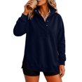 thumbnail image 5 of Dqueduo Womens Oversized Sweatshirts with Snap Button Henley Collar Soft Fleece Pullover Tops Fall Winter Clothes 2026 Cute Fashion Outfits, 5 of 8