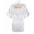 thumbnail image 3 of Glitter Gold- Bride Satin, Short Bride Robe Slippers, Peignoir, 3 of 3