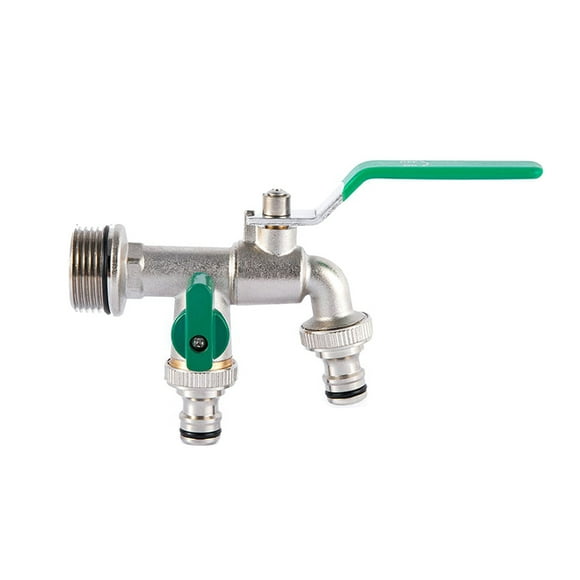 Double Tap 34 Inch and 1 * 34 Inch Outlet with Thicken Outlet Valve Detachable for Garden Drinking Farm Crops with Green Handle