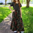 thumbnail image 6 of OGLCCG Girls Dress Short Sleeve Casual Holiday Modest Long Maxi Dress with Pockets Floral Printed Summer T-Shirt Dress for 4-14 Years, 6 of 6