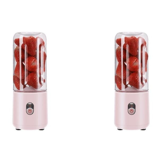 Exprimidor Frutas 500 Ml Portátil Con Alimentación USB para Batidos () Rojo Y Rosa