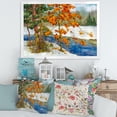 thumbnail image 3 of Designart 'Stream Through The Winter Forest I' Lake House Framed Art Print, 3 of 4
