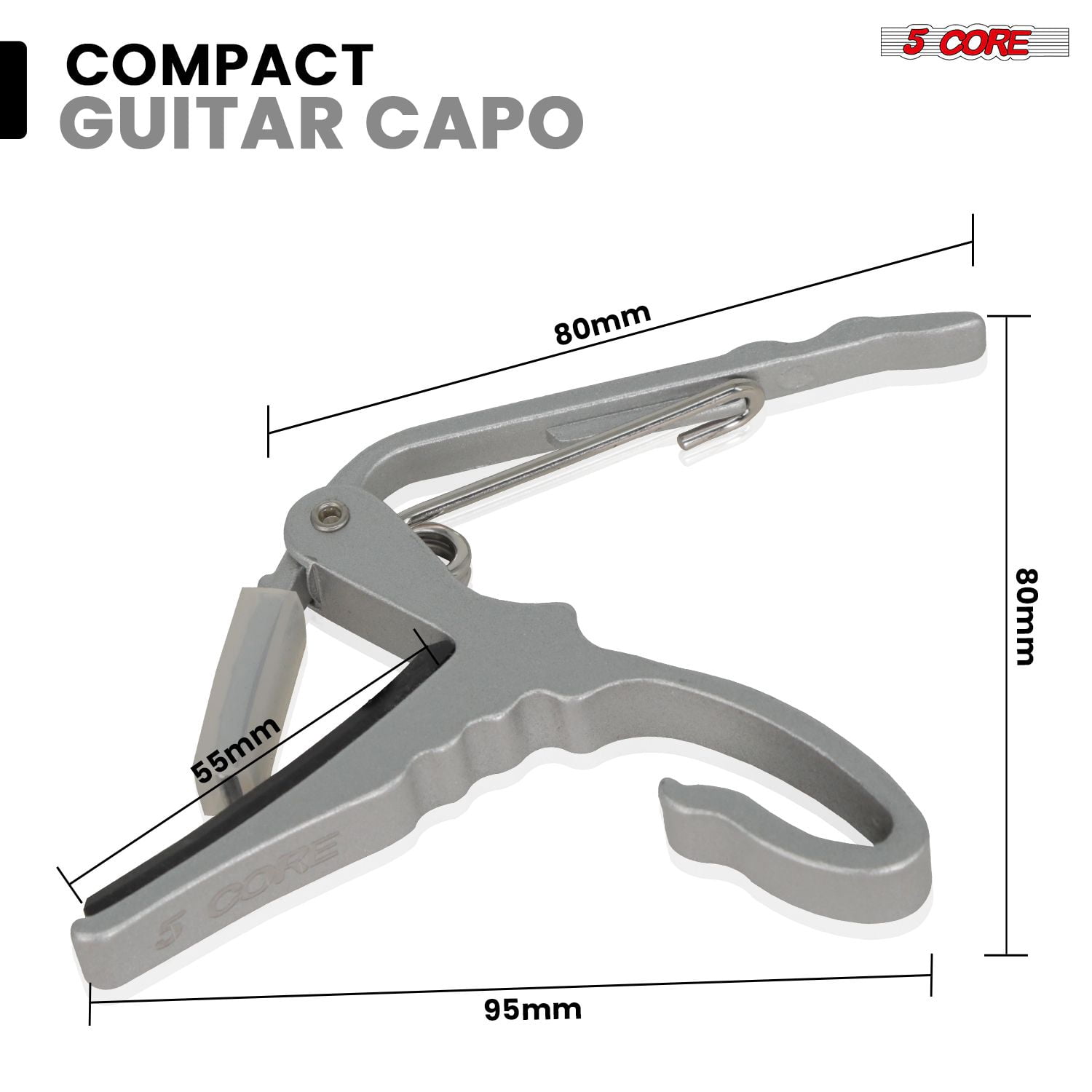 5 Core Capo Acoustic Electric Guitar String Clip Banjo Mandolin Or Ukulele + 6Pcs Guitar Picks Celluloid Puas Para Guitarra + Carry Bag
