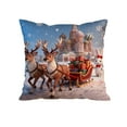 thumbnail image 2 of Christmas Throw Pillow Covers 18 x 18 Inch, Decorative 3D Embroidered Winter Holiday Pillow Cases for Couch Sofa Bed Room Home Decor, Soft Snowflake Tree Reindeer Cushion Covers Xmas Decorations, 2 of 6