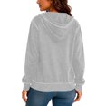thumbnail image 5 of Women Full Zip Contrast Stitch Hooded Jacket Long Sleeve Hoodie with Pocket for Daily Casual Outdoor Size M, 5 of 8