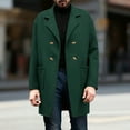 thumbnail image 6 of Chiccall Mens Trench Coat Notched Lapel Double Breasted Mid Long Pea Coat Casual Fall Winter Classic Overcoat with Pockets, 6 of 7