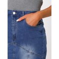 thumbnail image 5 of DARING DIVA Fishtail Denim Skirt for Women's Washed Midi Jean Bodycon Skirt XS Blue, 5 of 6