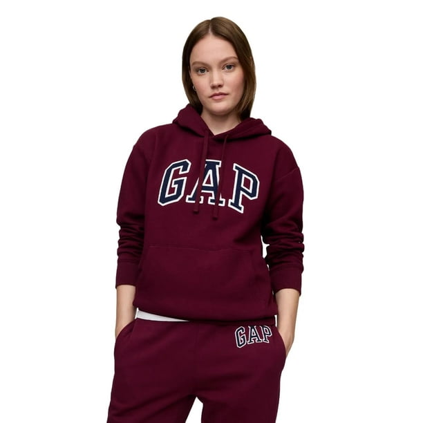 Sudadera con Capucha GAP Logo para Mujer Color Vino Tinto Talla XXL