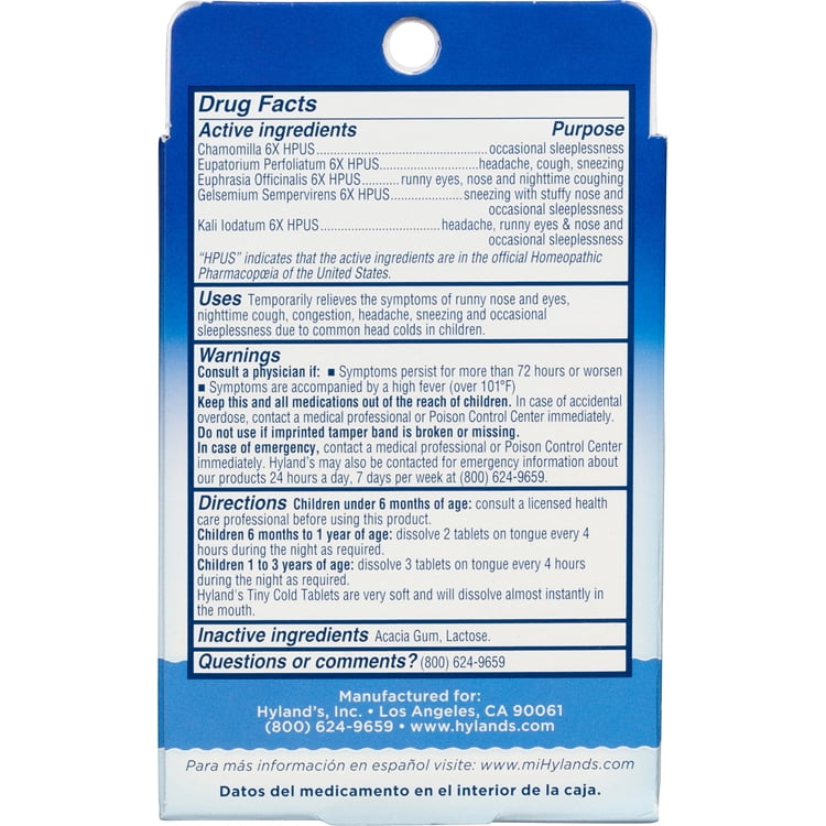 hyland's baby tiny cold tablets walmart