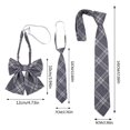 thumbnail image 3 of Handcraft JK Tie Gray Striped Necktie British Style Neckwear Checked Neck Ties for School Uniforms and Casual Occasion, 3 of 4