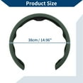 thumbnail image 4 of Funda para volante de cuero artificial PU ABS Protector de volante de automóvil Verde oscuro 1Pc, 4 of 6