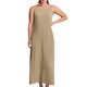thumbnail image 1 of Vestido informal de verano para mujer: cuello en U, sin mangas, largo, holgado y fluido, bolsillos laterales, color liso, para vacaciones/uso diario (tallas S-XXL), 1 of 4