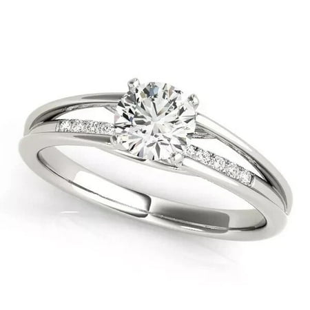 2Ct Round Cut Diamond Lab Created Women's Wedding Ring 925 Sterling Silver 14K White Gold Plated